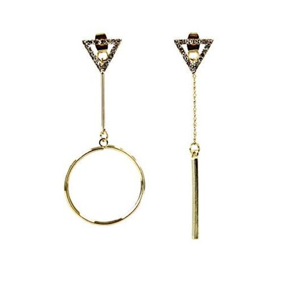 Triangle & Bar Earrings - Picture 3 of 4